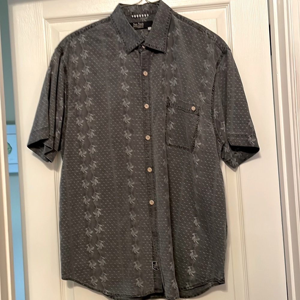 May Nast short sleeve mens silk shirt